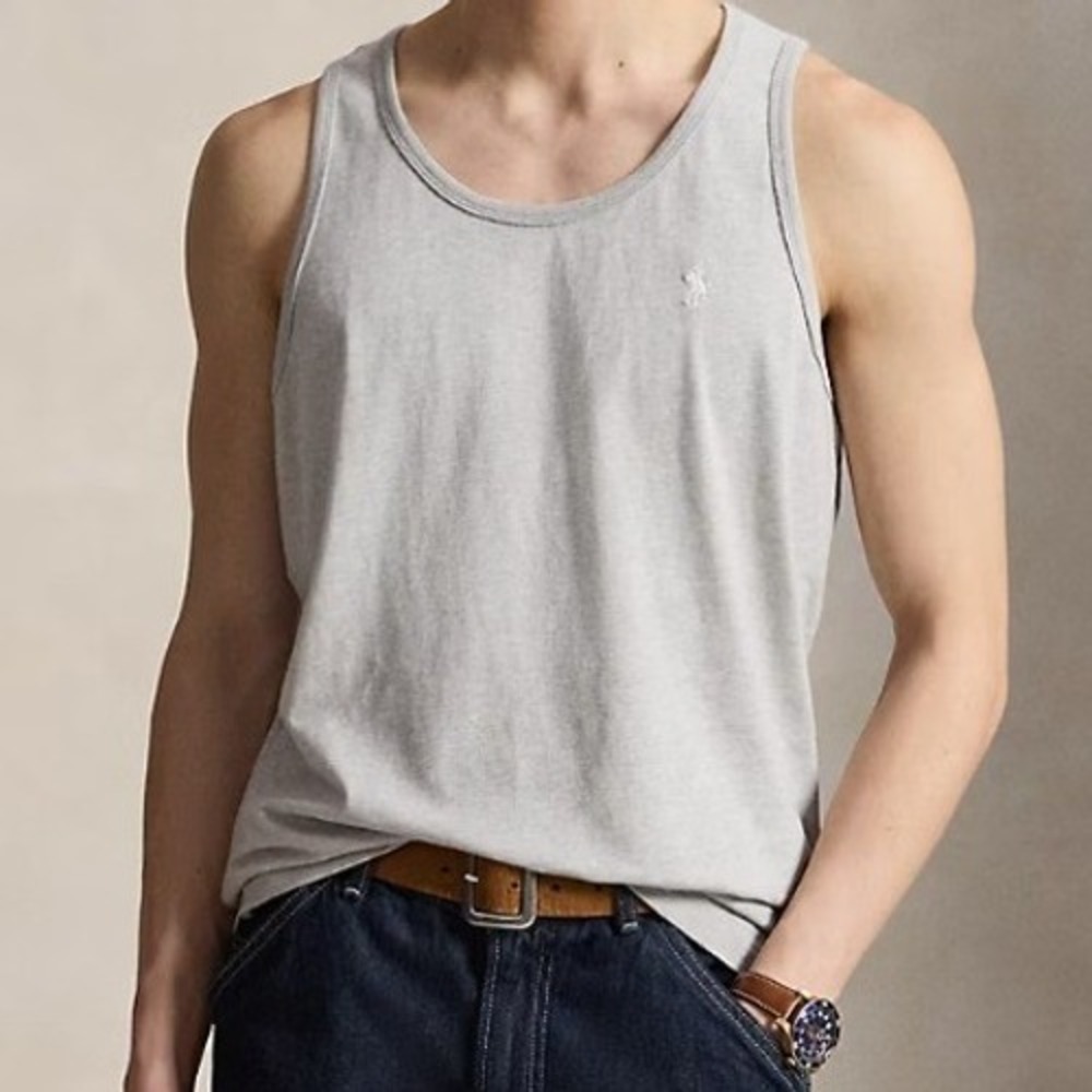 Polo Ralph Lauren Mens Tank Top Gray Cotton Sleeveless Pony Logo XXL